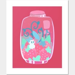 Strawberry Catto Jar Posters and Art